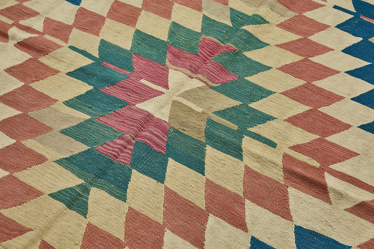 7x9 Handwoven Turkish Kilim Rug - 50525