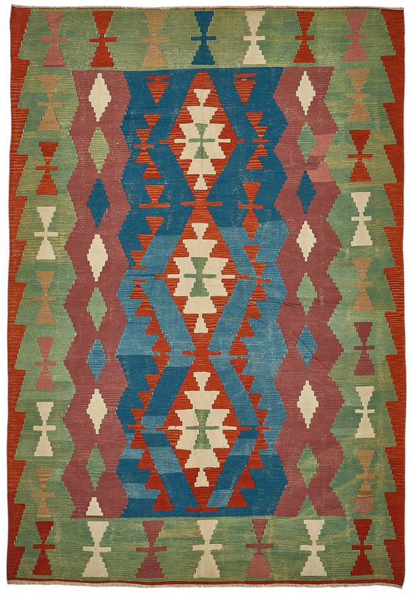 7x10 Handwoven Turkish Kilim Rug - 50526