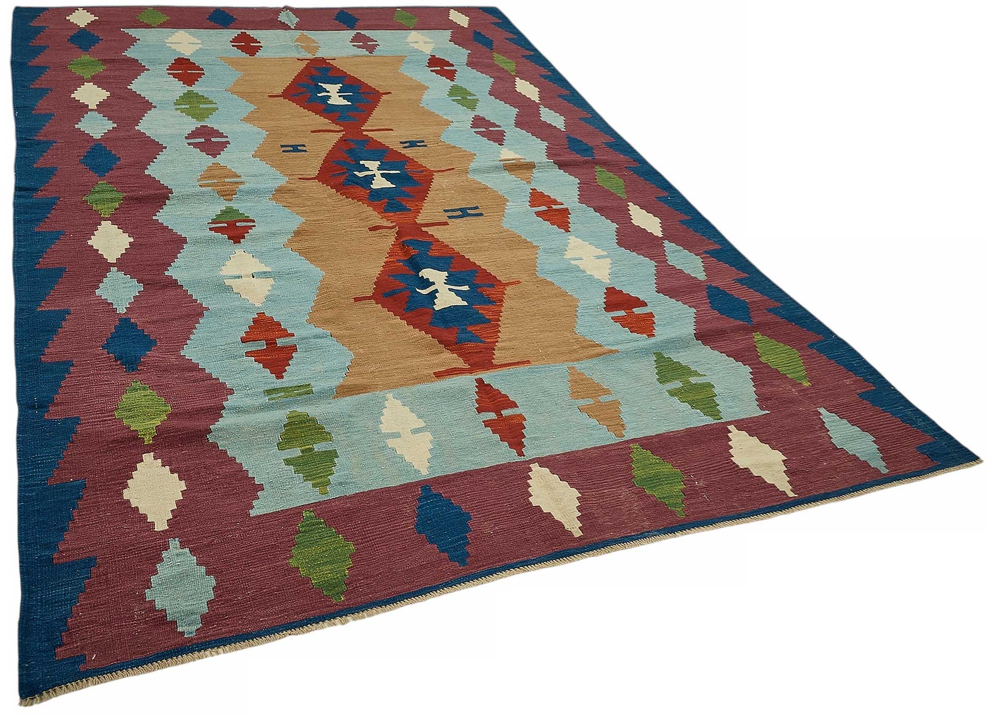 7x10 Handwoven Turkish Kilim Rug - 50530