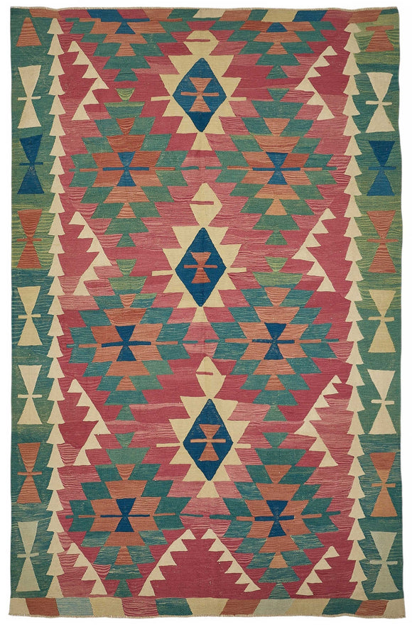 7x7 Handwoven Turkish Kilim Rug - 50532