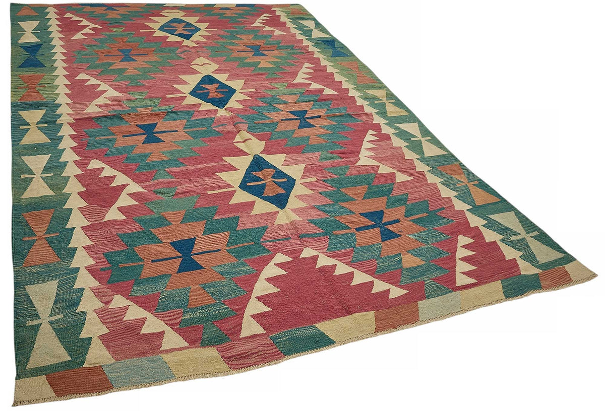 7x7 Handwoven Turkish Kilim Rug - 50532