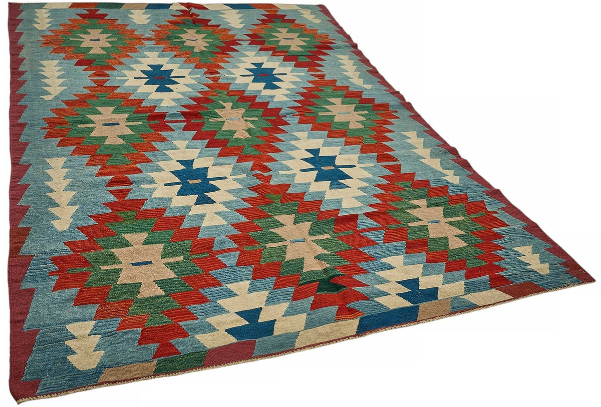 7x9 Handwoven Turkish Kilim Rug - 50534