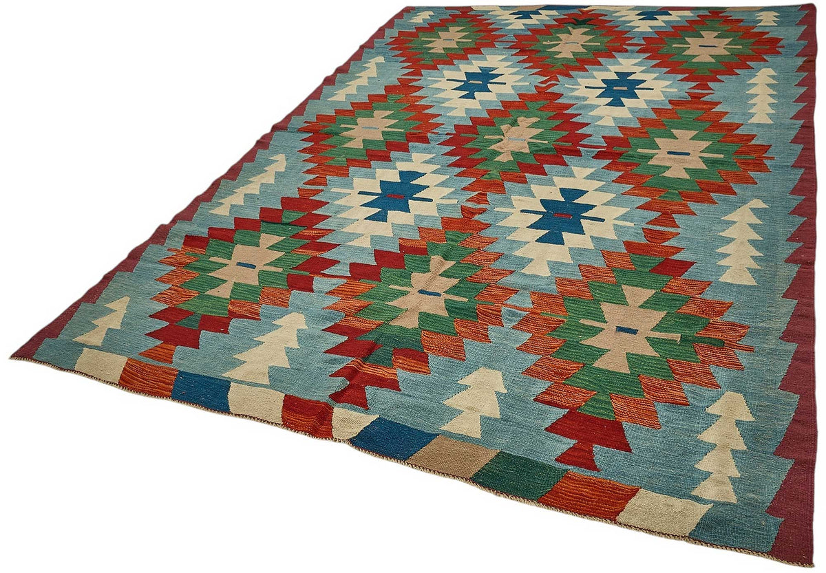 7x9 Handwoven Turkish Kilim Rug - 50534