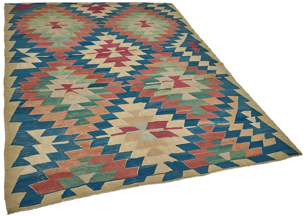 7x9 Handwoven Turkish Kilim Rug - 50559