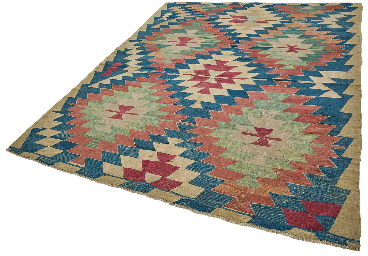 7x9 Handwoven Turkish Kilim Rug - 50559