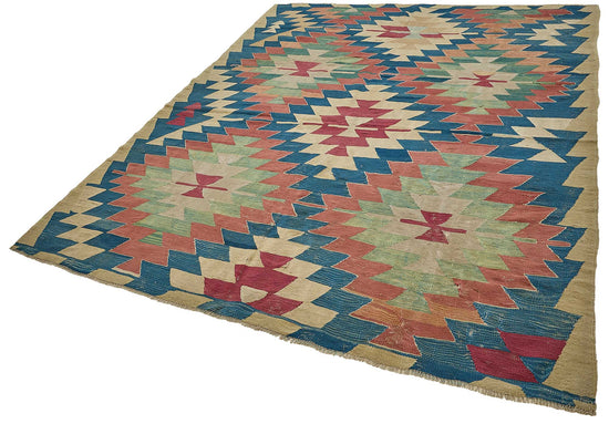 7x9 Handwoven Turkish Kilim Rug - 50559