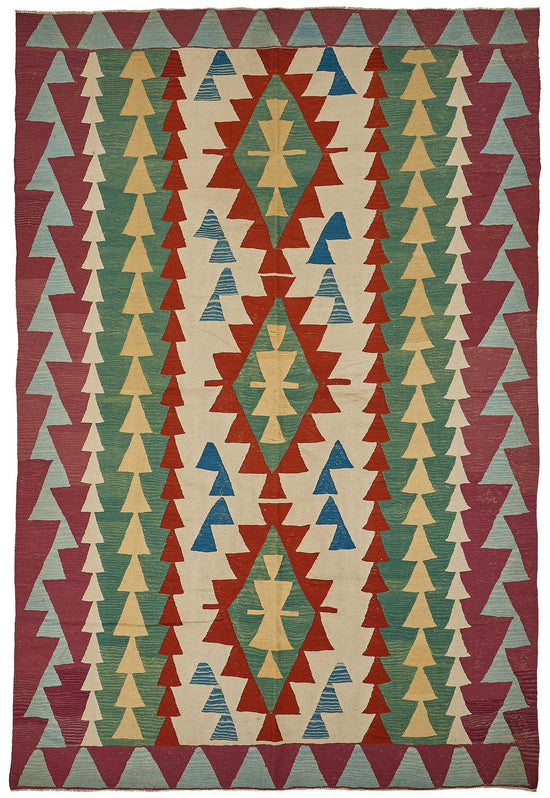 7x11 Handwoven Turkish Kilim Rug - 50566