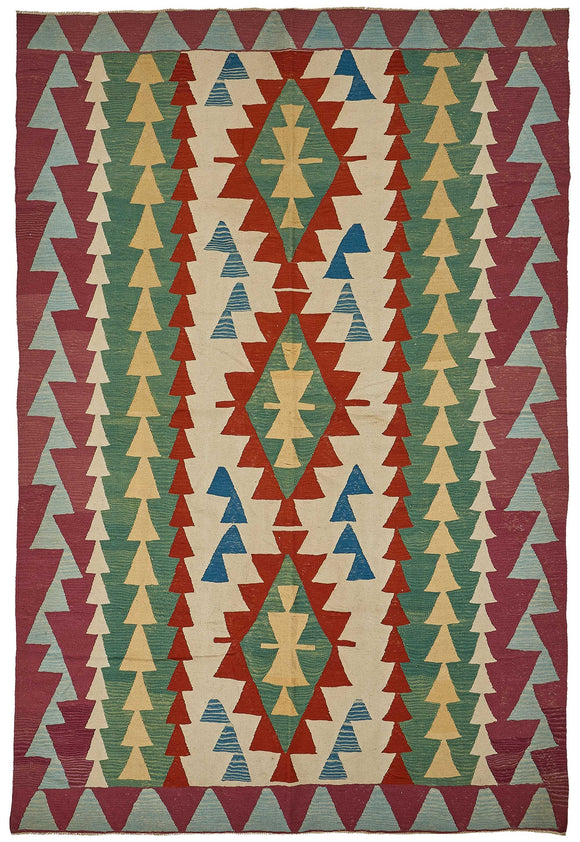 7x11 Handwoven Turkish Kilim Rug - 50566