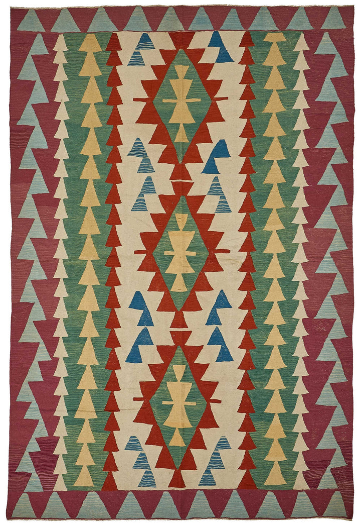 7x11 Handwoven Turkish Kilim Rug - 50566