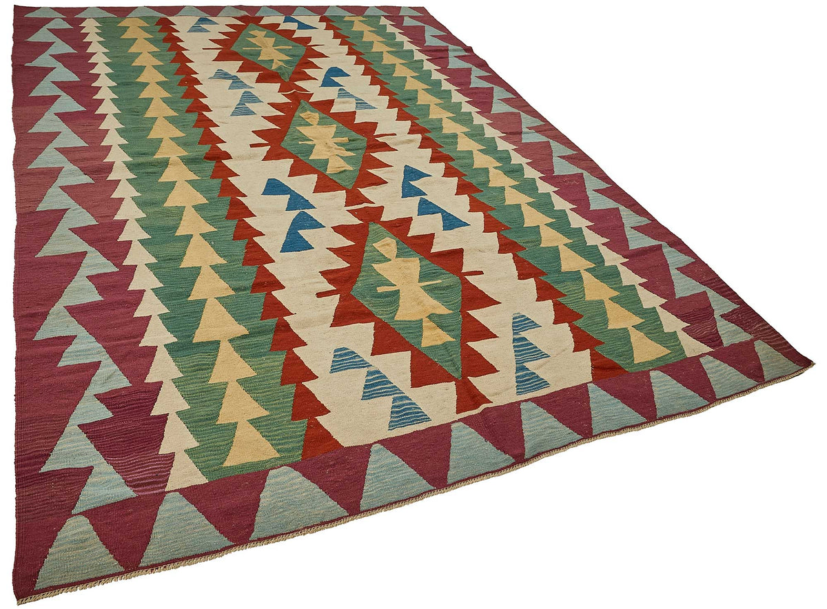 7x11 Handwoven Turkish Kilim Rug - 50566