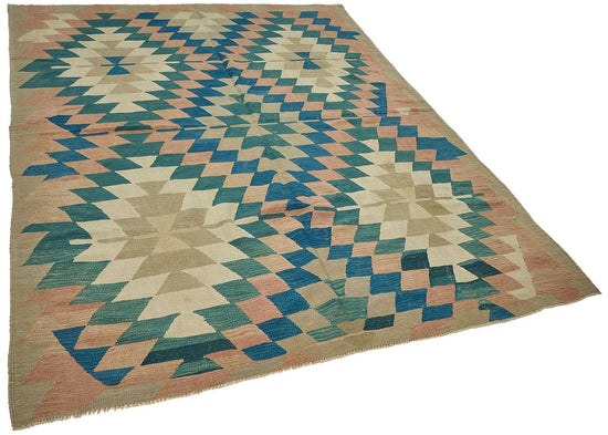 7x9 Handwoven Turkish Kilim Rug - 50569