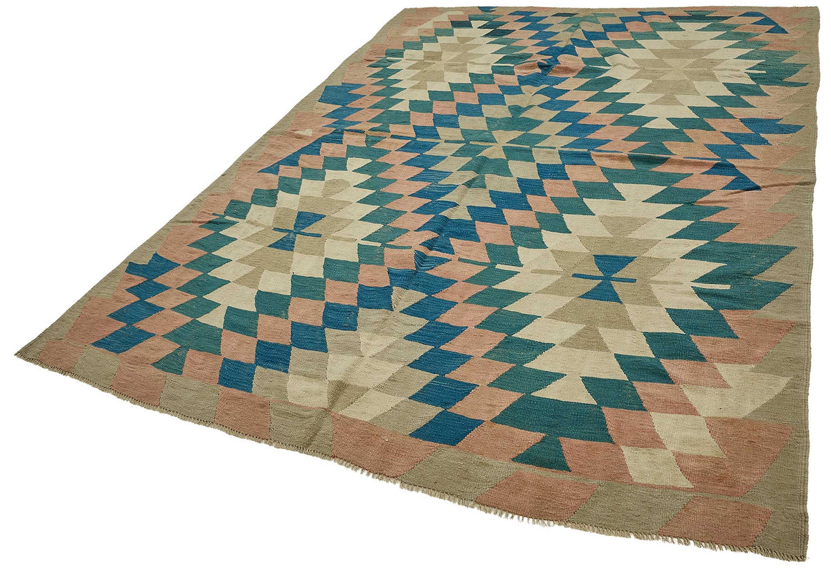7x9 Handwoven Turkish Kilim Rug - 50569