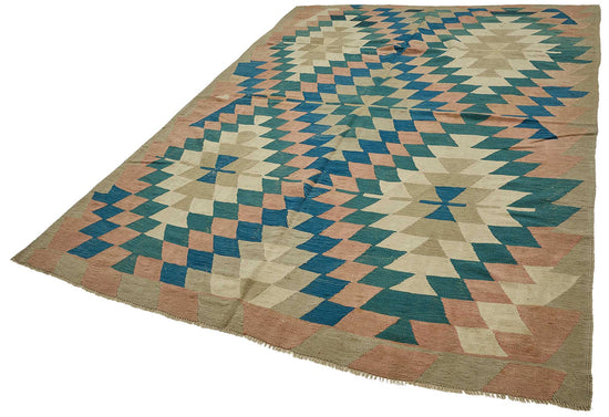 7x9 Handwoven Turkish Kilim Rug - 50569