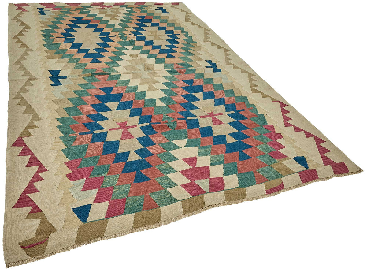 7x10 Handwoven Turkish Kilim Rug - 50573