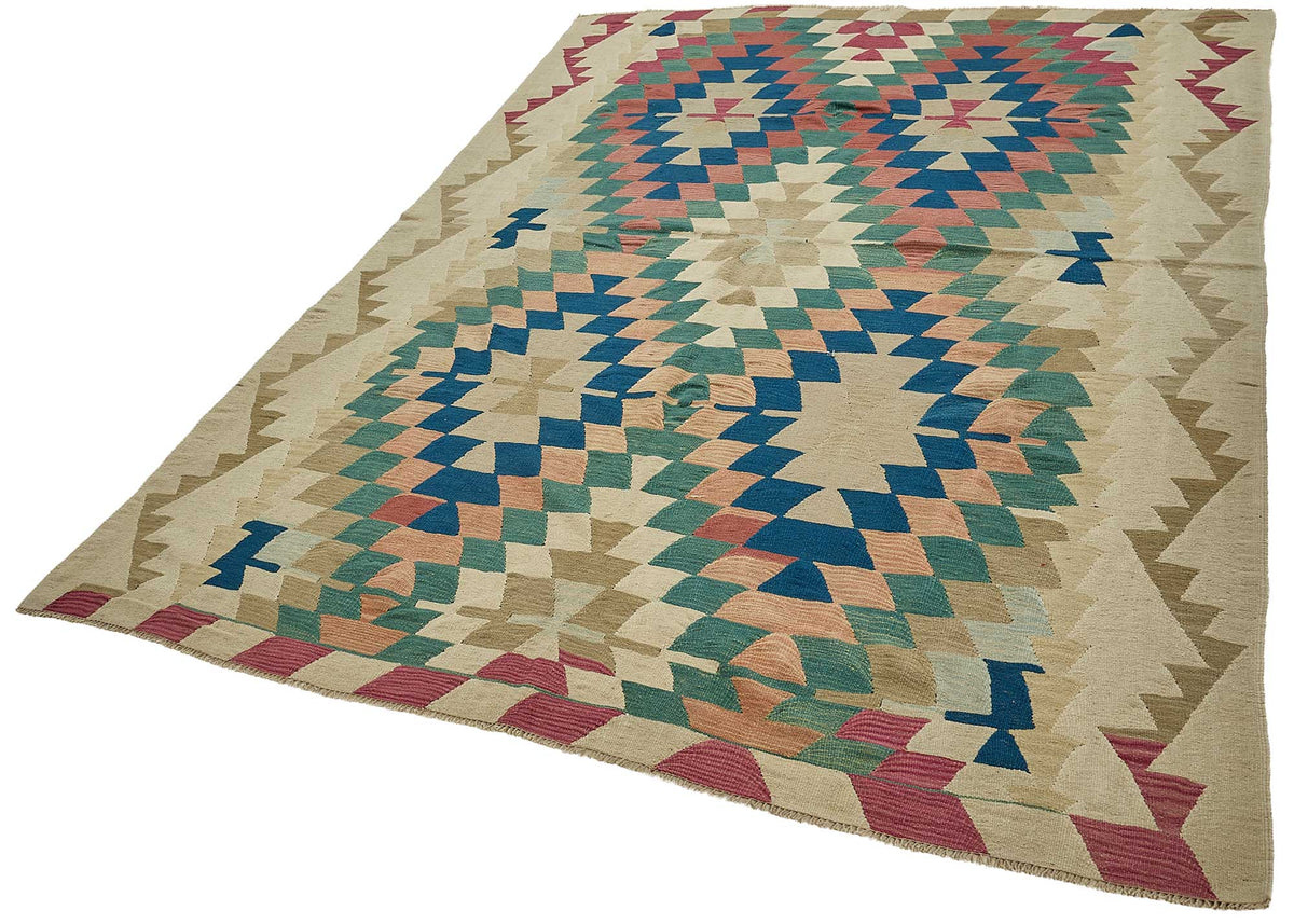 7x10 Handwoven Turkish Kilim Rug - 50573