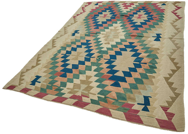 7x10 Handwoven Turkish Kilim Rug - 50573