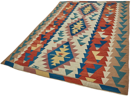 6x9 Handwoven Turkish Kilim Rug - 50576