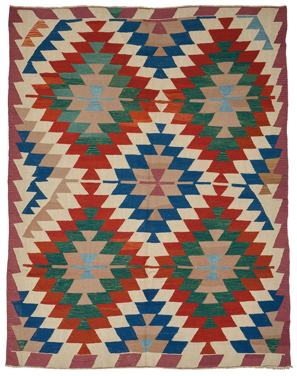 7x9 Handwoven Turkish Kilim Rug - 50577