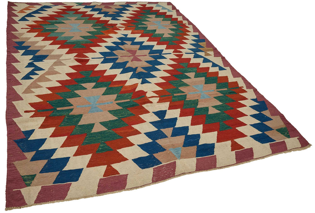 7x9 Handwoven Turkish Kilim Rug - 50577