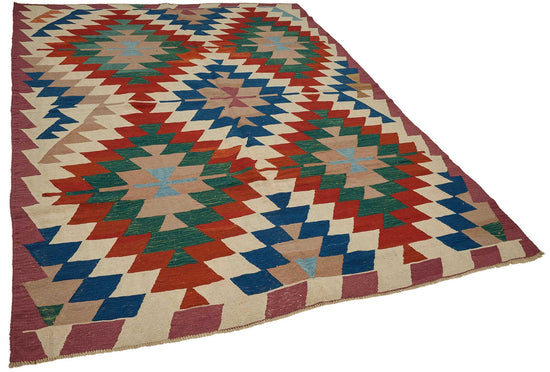 7x9 Handwoven Turkish Kilim Rug - 50577