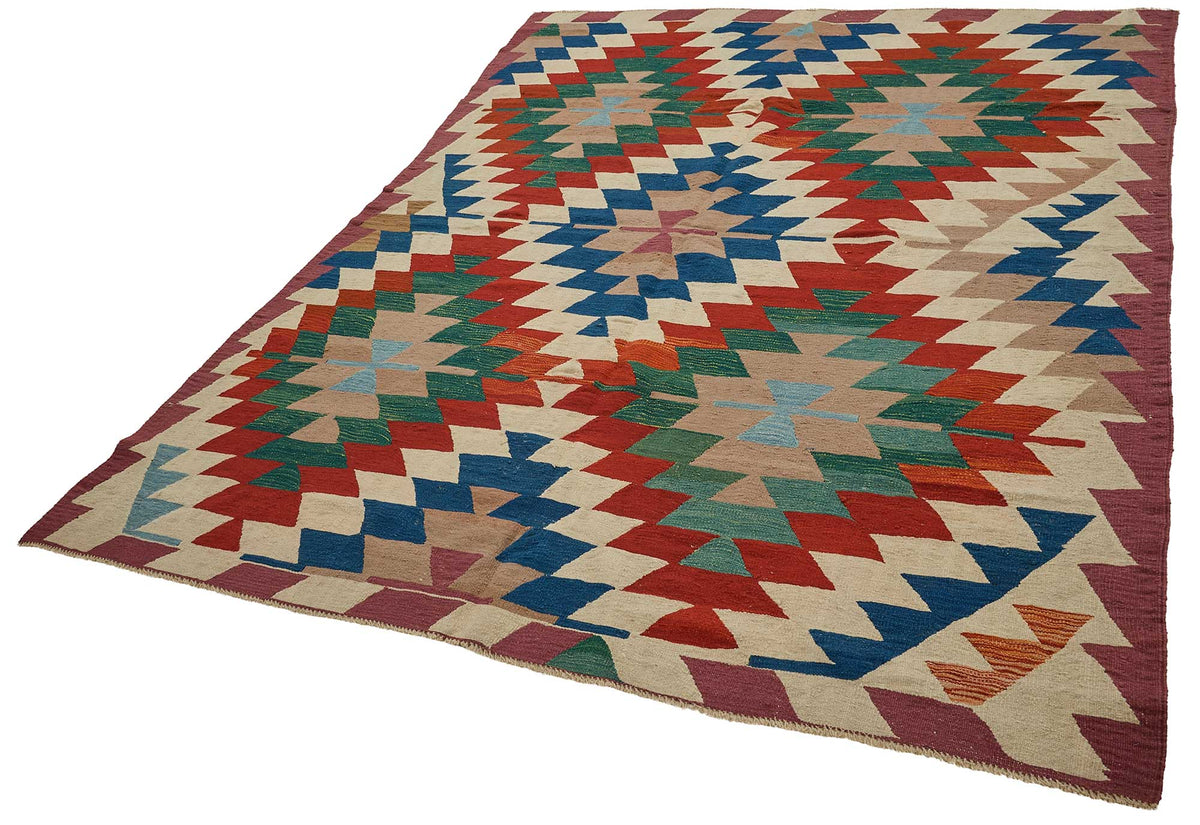 7x9 Handwoven Turkish Kilim Rug - 50577