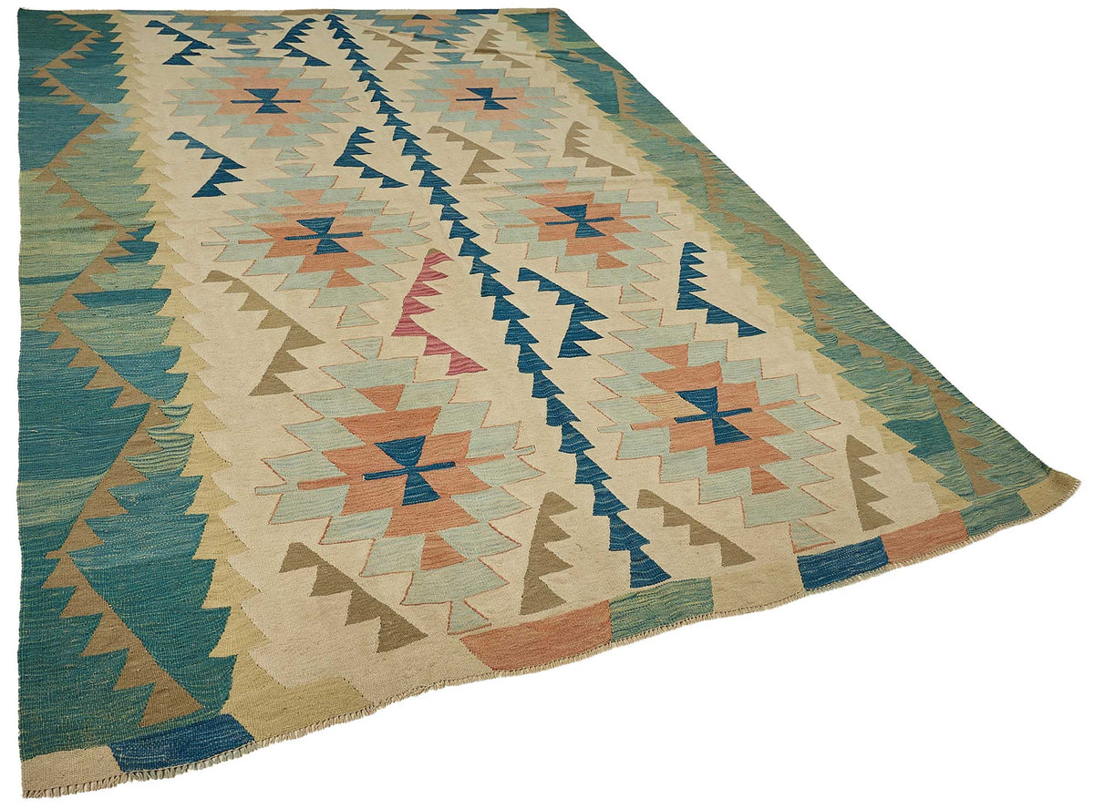 7x10 Handwoven Turkish Kilim Rug - 50584