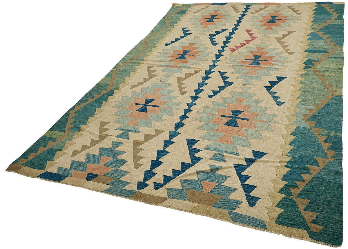 7x10 Handwoven Turkish Kilim Rug - 50584