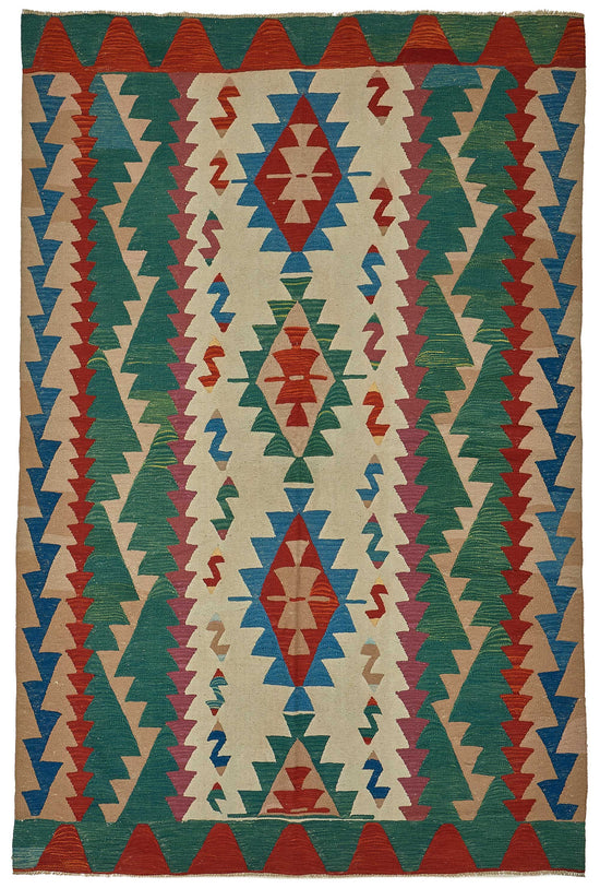 6x9 Handwoven Turkish Kilim Rug - 50586