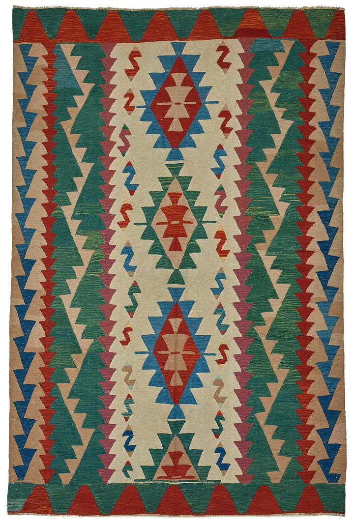 6x9 Handwoven Turkish Kilim Rug - 50586