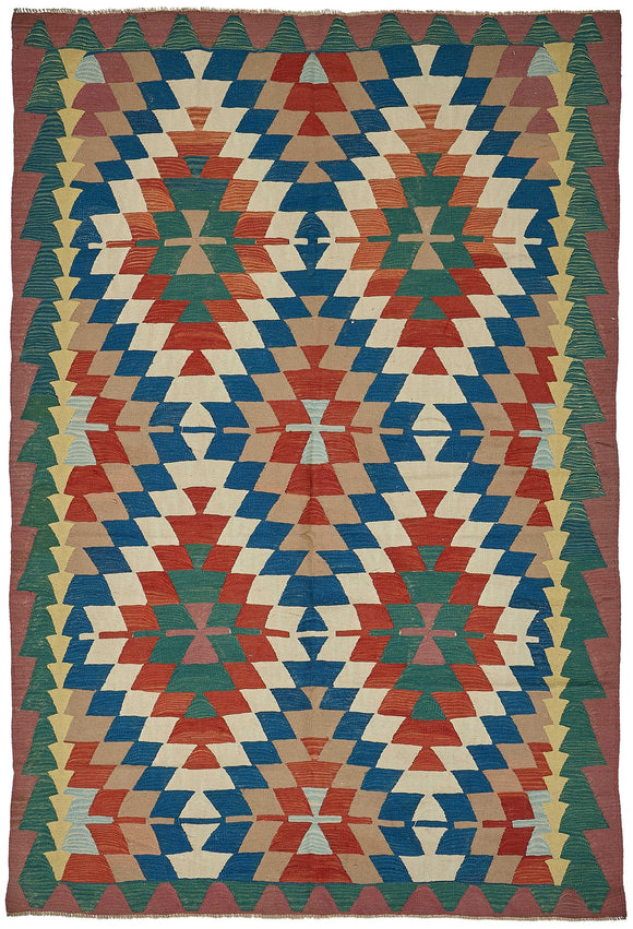 7x10 Handwoven Turkish Kilim Rug - 50589