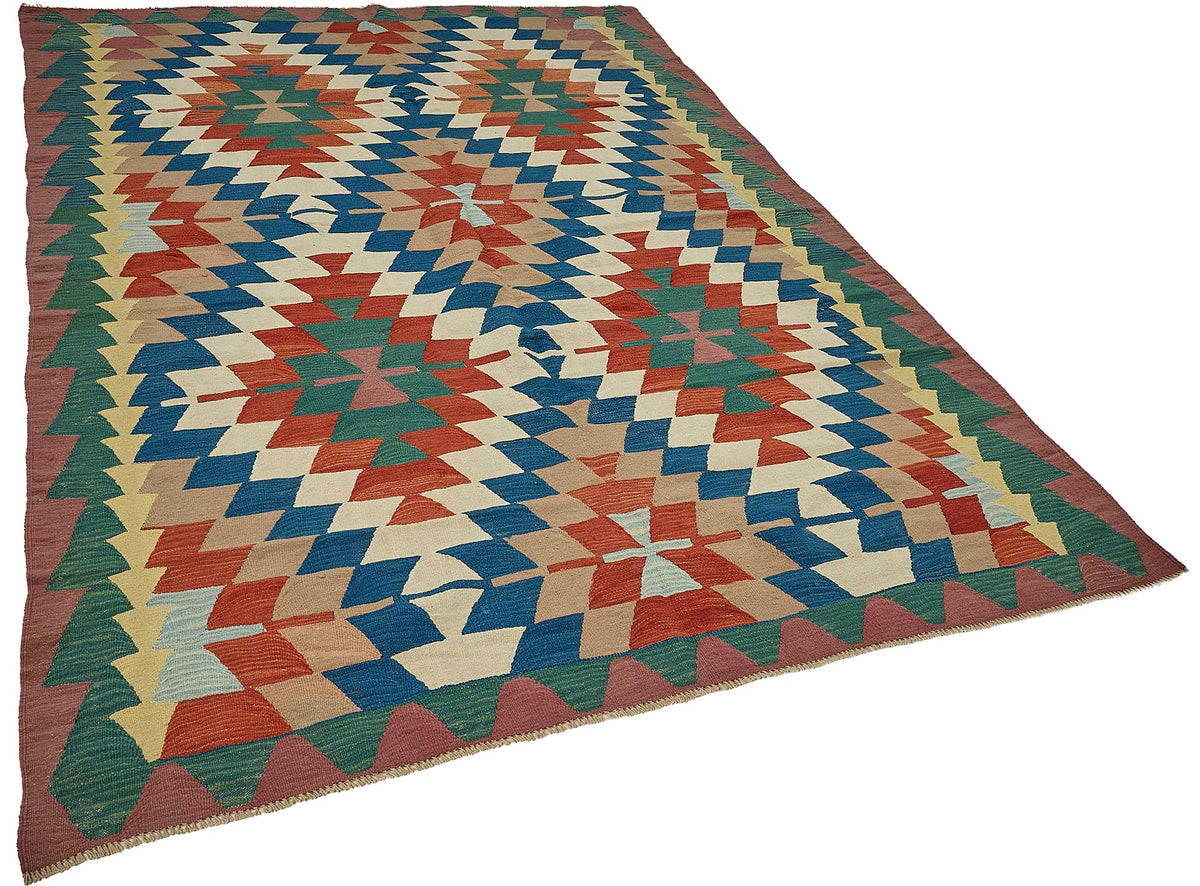 7x10 Handwoven Turkish Kilim Rug - 50589