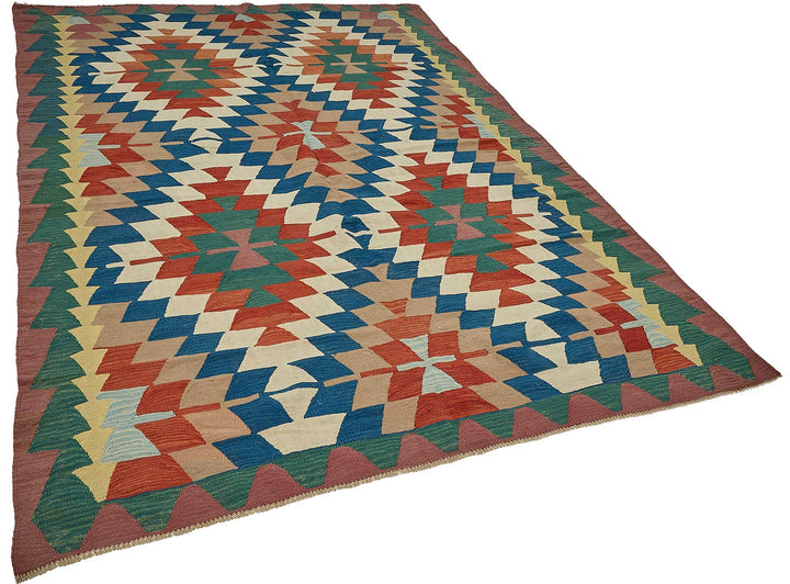 7x10 Handwoven Turkish Kilim Rug - 50589