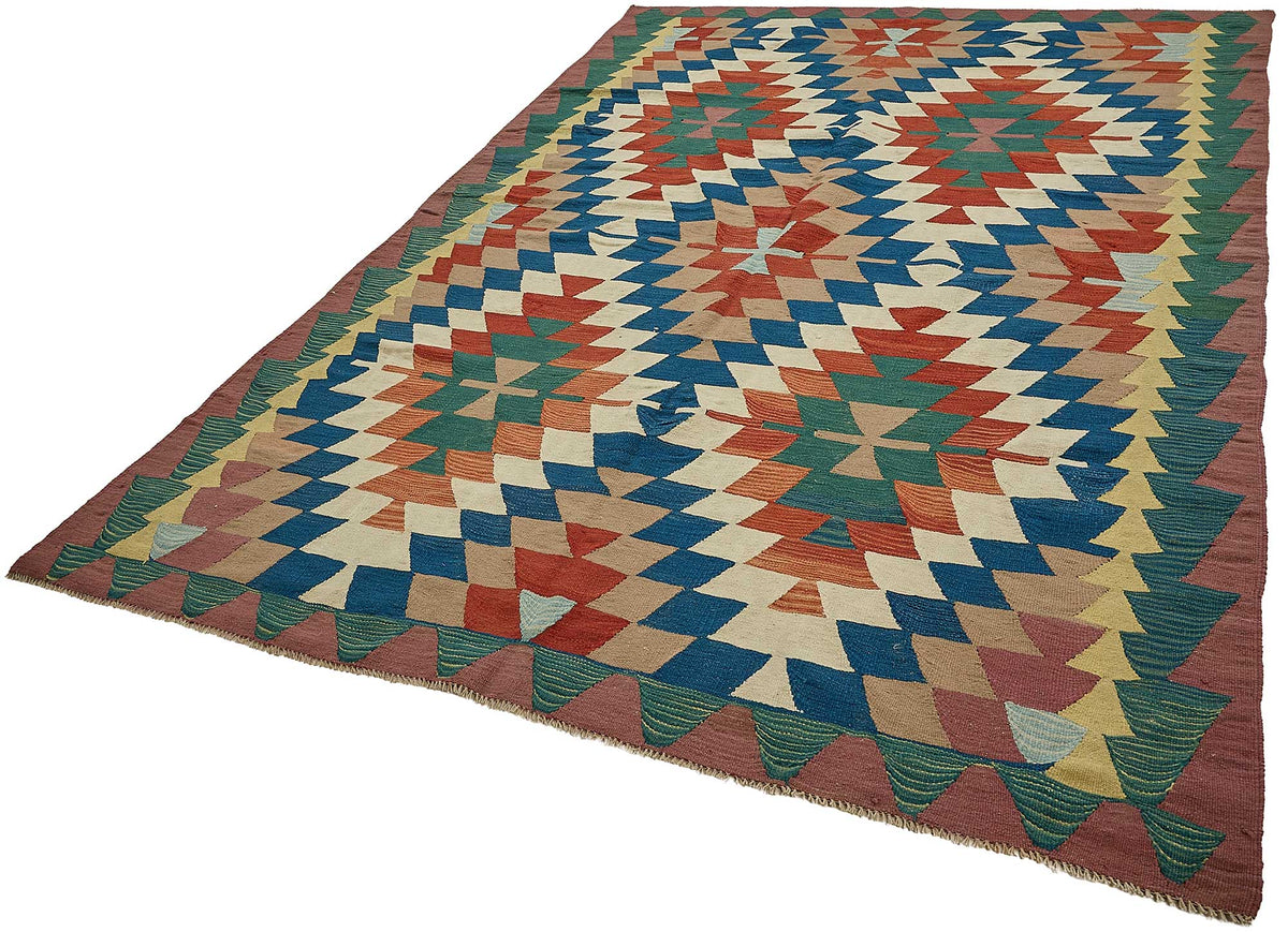 7x10 Handwoven Turkish Kilim Rug - 50589