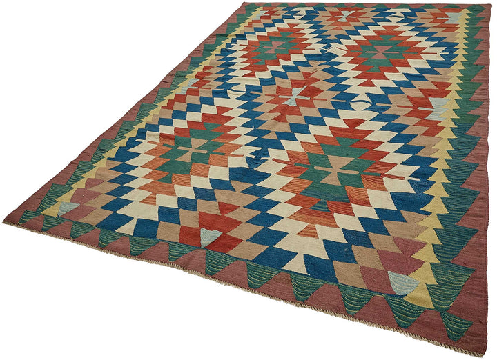7x10 Handwoven Turkish Kilim Rug - 50589