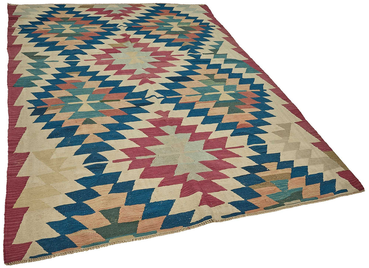6x9 Handwoven Turkish Kilim Rug - 50592
