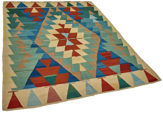 6x7 Handwoven Turkish Kilim Rug - 50593