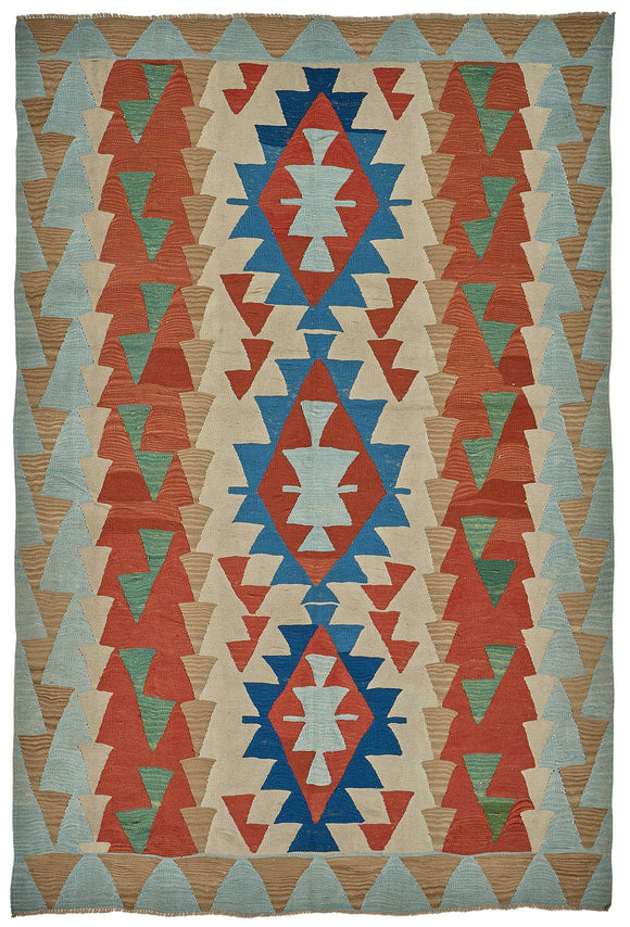 6x9 Handwoven Turkish Kilim Rug - 50597