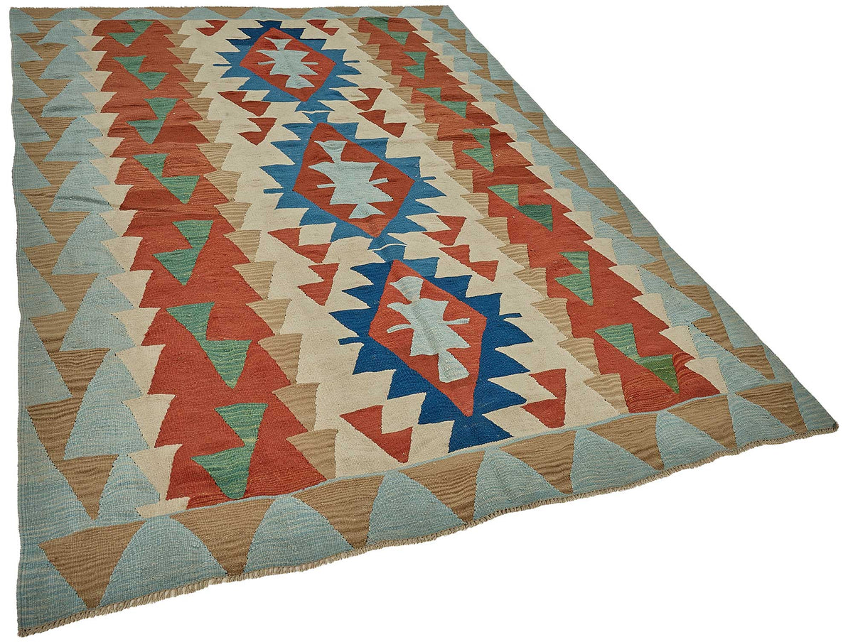 6x9 Handwoven Turkish Kilim Rug - 50597