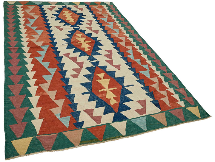 6x9 Handwoven Turkish Kilim Rug - 50598
