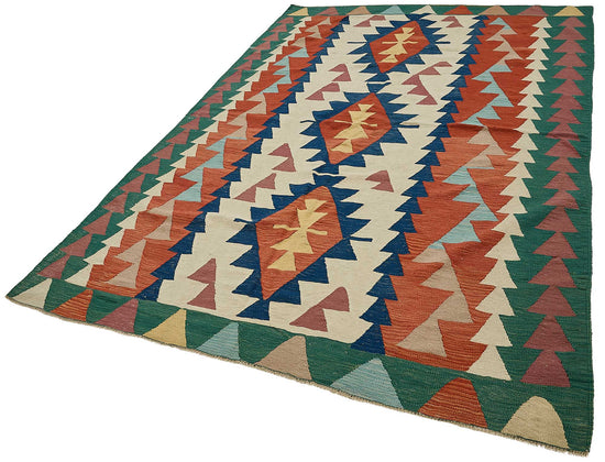 6x9 Handwoven Turkish Kilim Rug - 50598