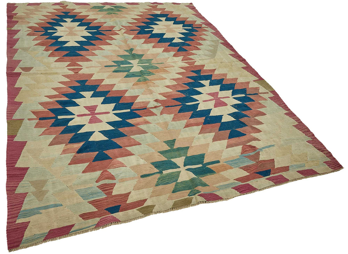 7x9 Handwoven Turkish Kilim Rug - 50607