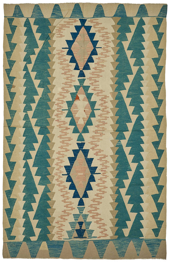 6x10 Handwoven Turkish Kilim Rug - 50613