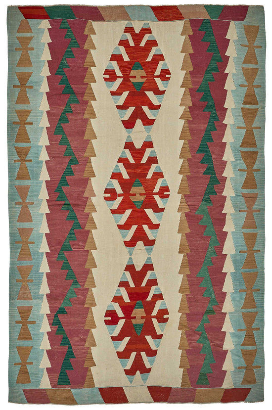 7x11 Handwoven Turkish Kilim Rug - 50614