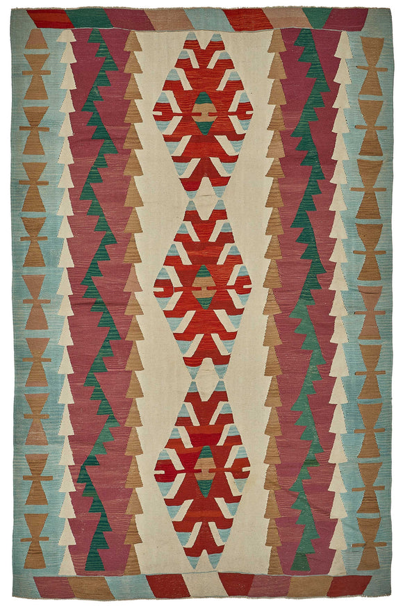 7x11 Handwoven Turkish Kilim Rug - 50614