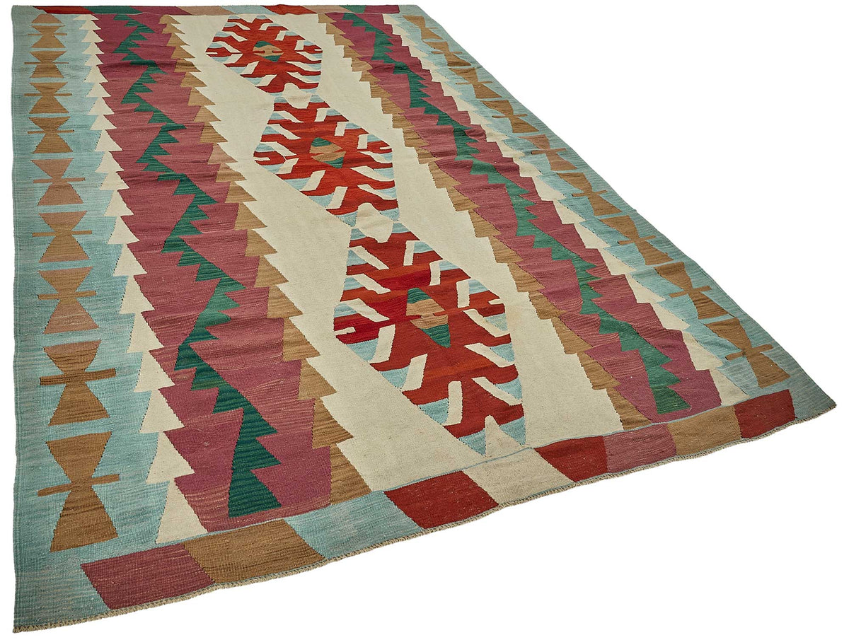 7x11 Handwoven Turkish Kilim Rug - 50614