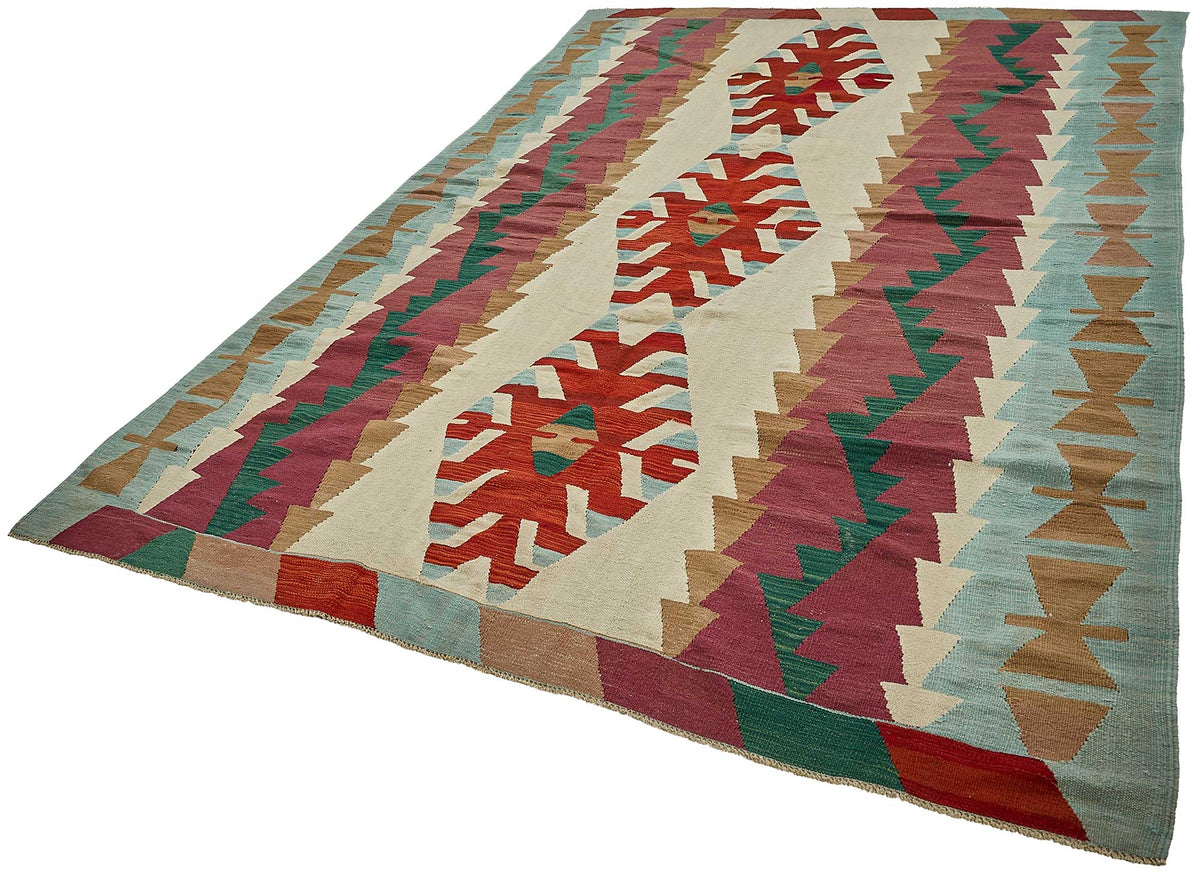 7x11 Handwoven Turkish Kilim Rug - 50614