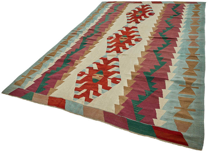 7x11 Handwoven Turkish Kilim Rug - 50614