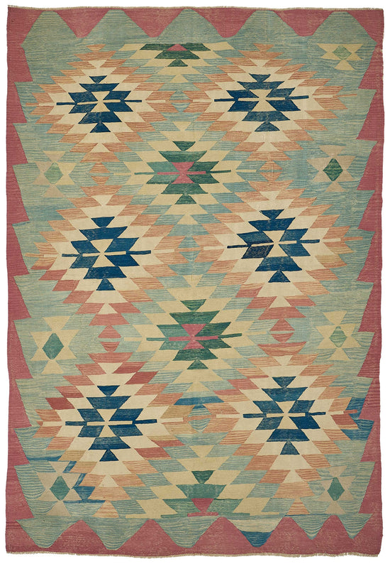7x10 Handwoven Turkish Kilim Rug - 50616