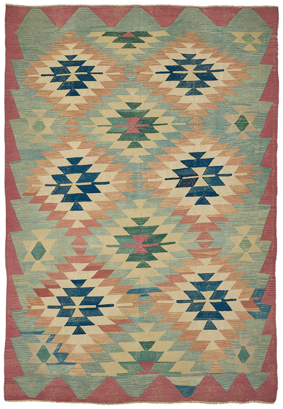 7x10 Handwoven Turkish Kilim Rug - 50616