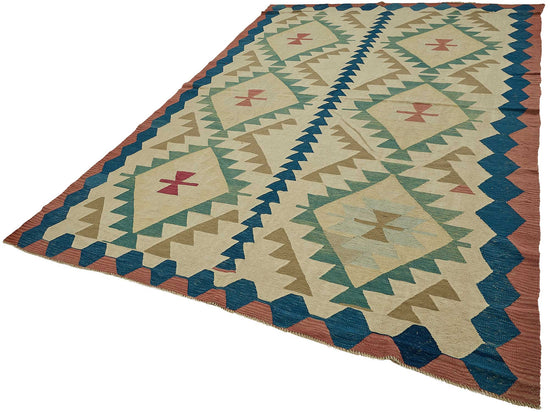 7x11 Handwoven Turkish Kilim Rug - 50621